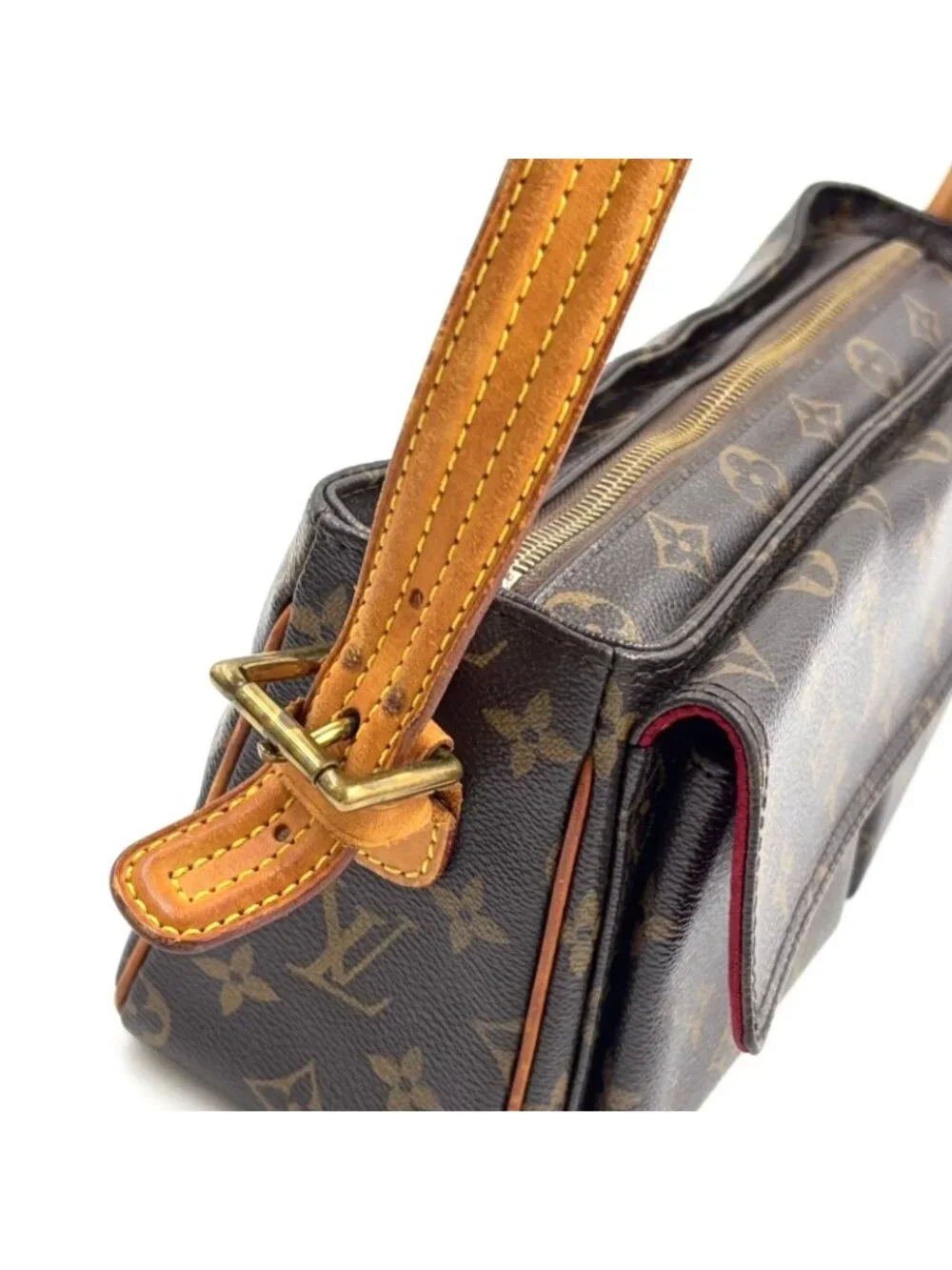 Louis Vuitton Viva Cite MM Monogram Blurry Leather Brown Shoulder Bag Gold